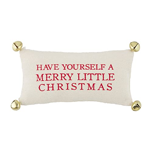 Mud Pie Merry Christmas Mini Bell Pillow, 12"x 6", 123 Count