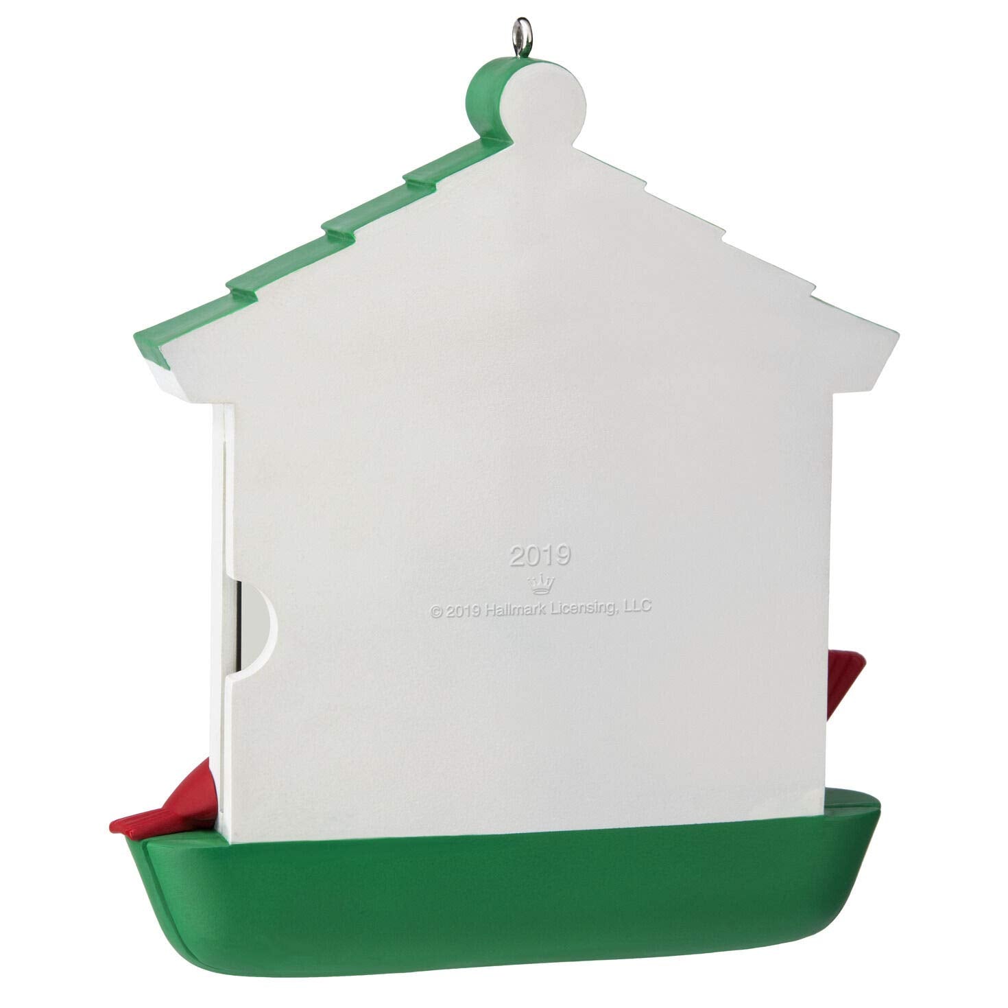 Hallmark Keepsake Christmas Ornament 2019 Year Dated Kitty Claus Cat in Bird Feeder Photo Frame,