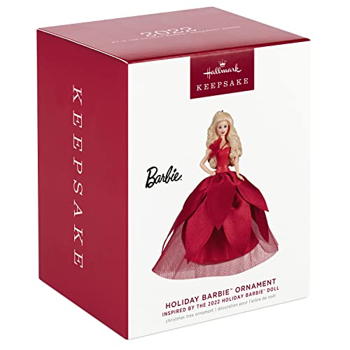 Hallmark Keepsake Christmas Ornament, plastic, 2022 Holiday Barbie Doll