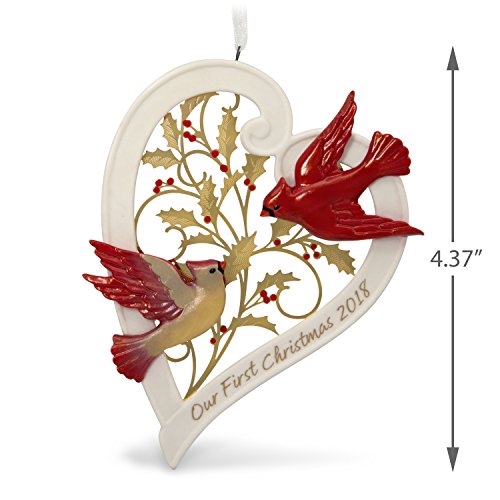Hallmark Keepsake Christmas Ornament 2018 Year Dated, Our First Christmas Together Heart, Porcelain
