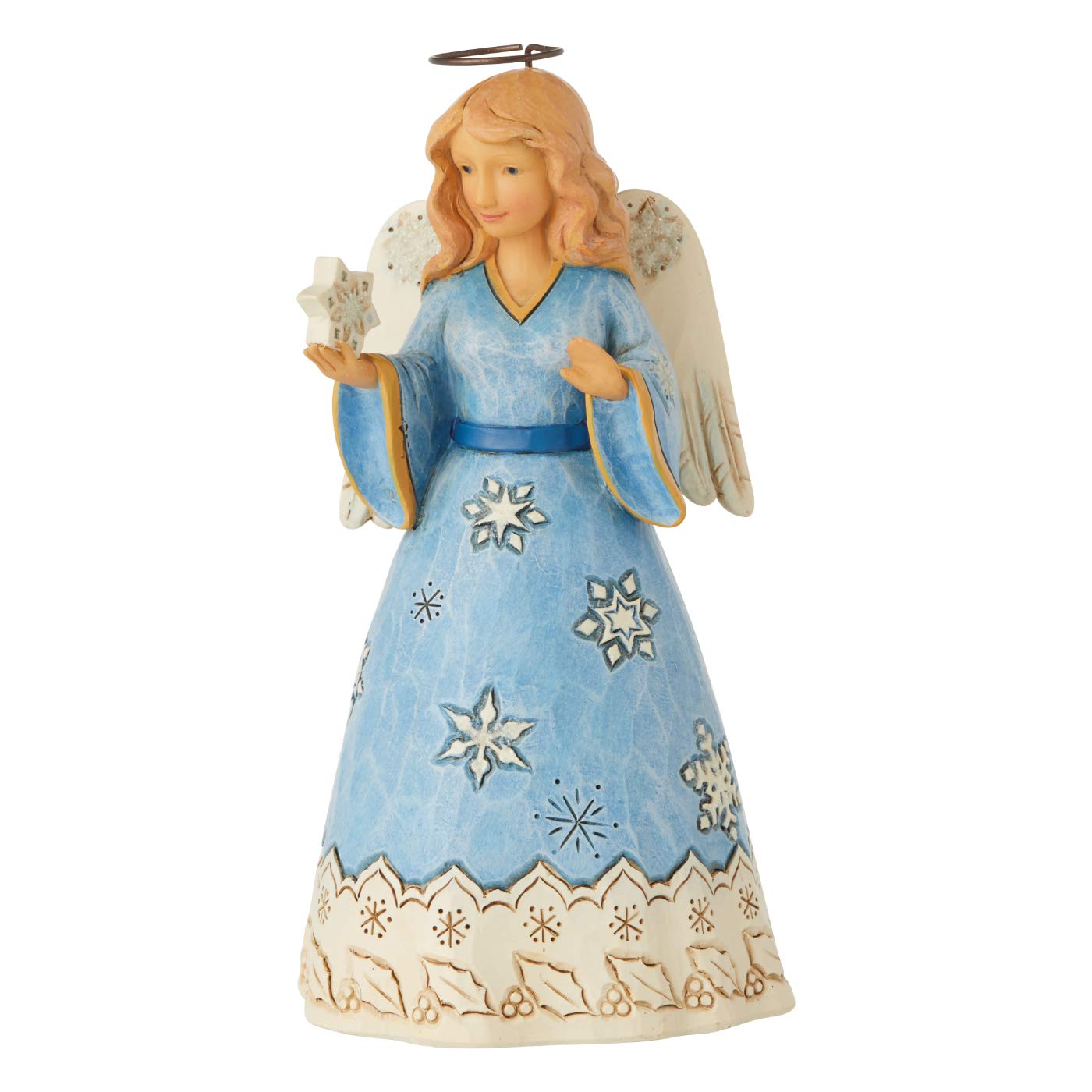 Enesco Jim Shore Heartwood Creek Snowflake Angel Pint-Size Figurine, 5.25 Inch