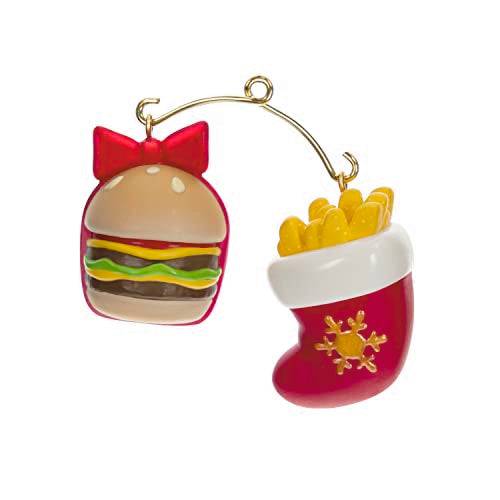 Hallmark Keepsake Miniature Christmas Ornaments 2023, A Perfect Pairing Cheeseburger and French Fries, Mini Set of 2