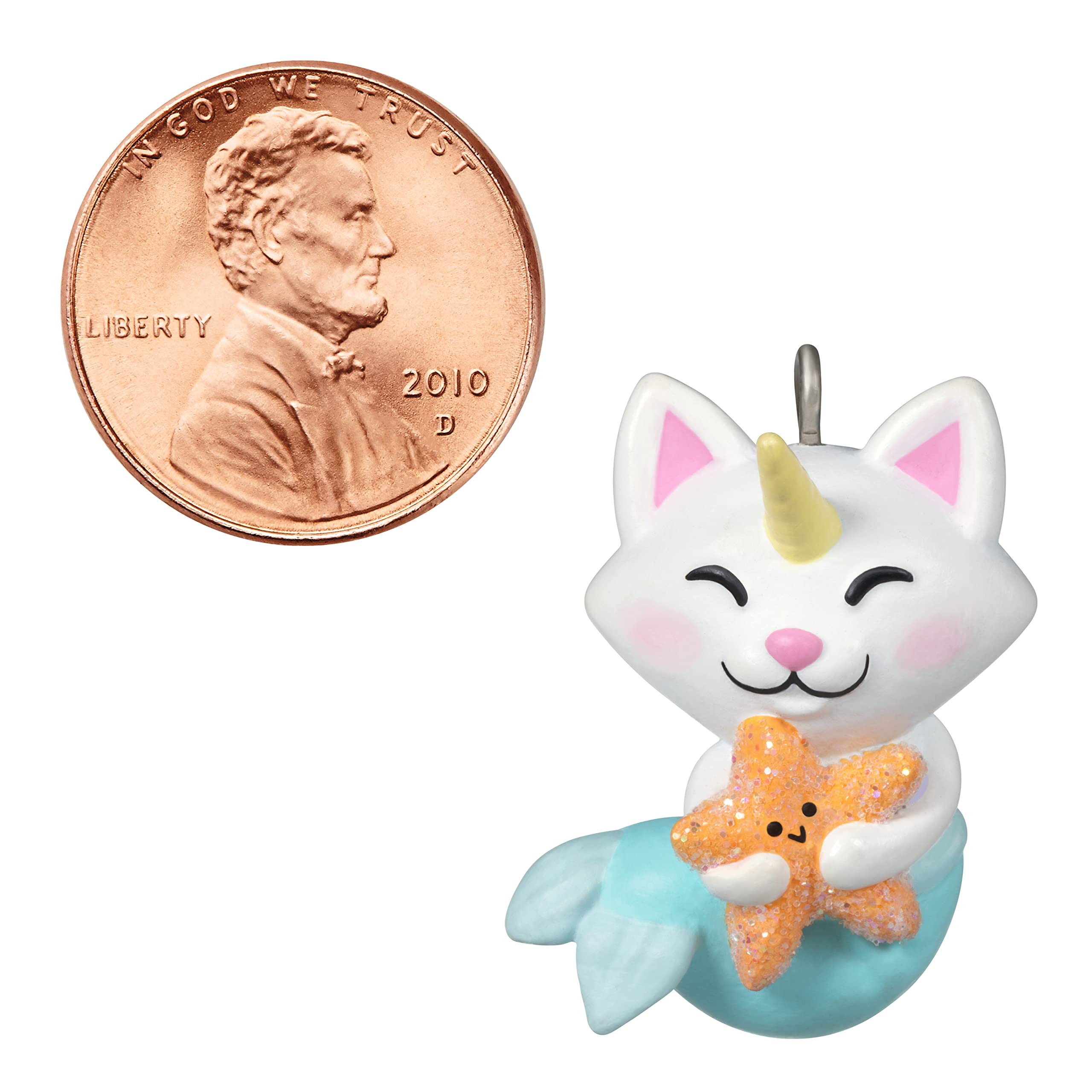 Hallmark Keepsake 1" Miniature Christmas Ornament 2022, Cute Mermaid Kitty, Mini, Plastic