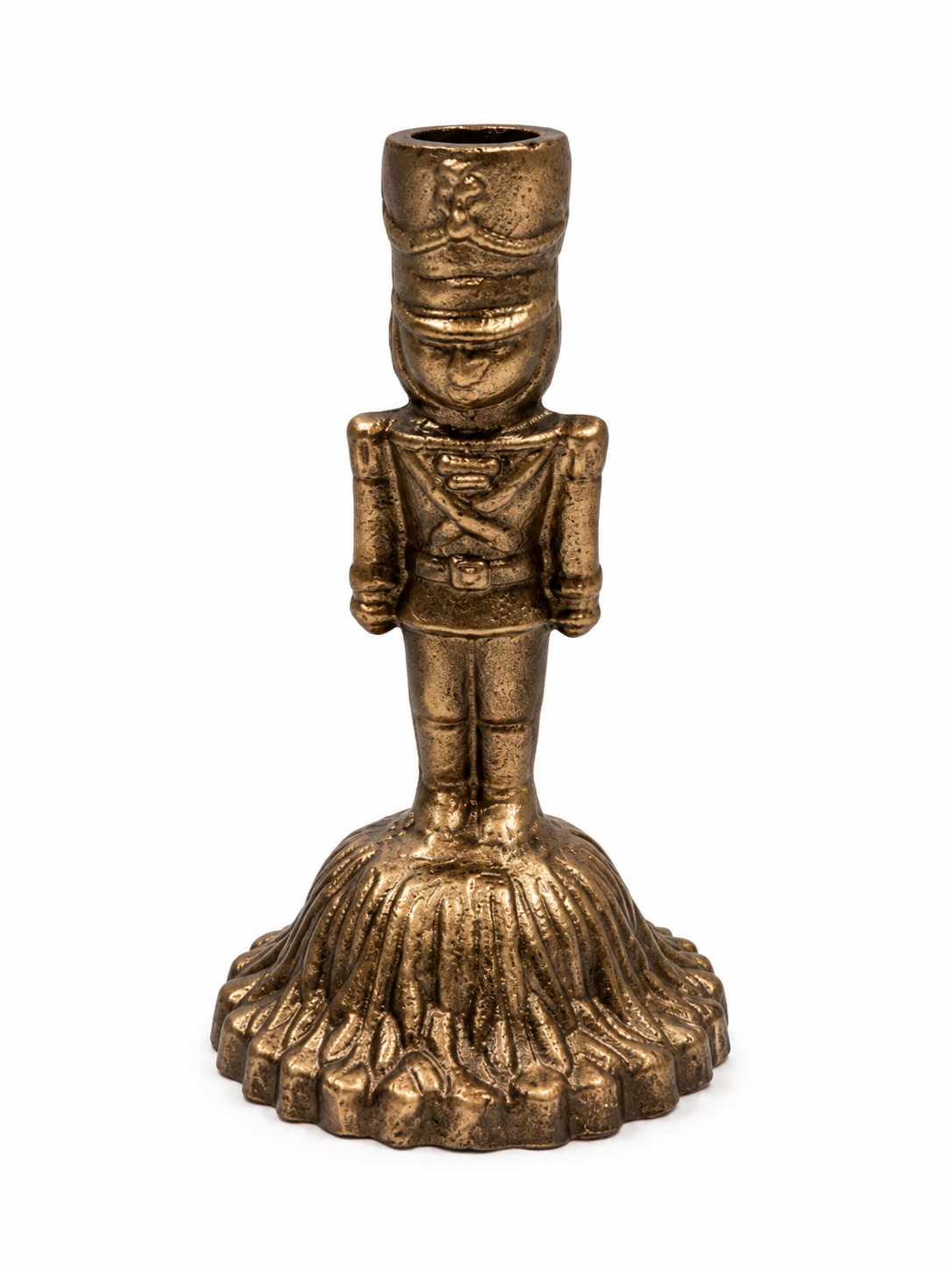 Ganz CBK Gold Cast Nutcracker Taper Candle Holders Set