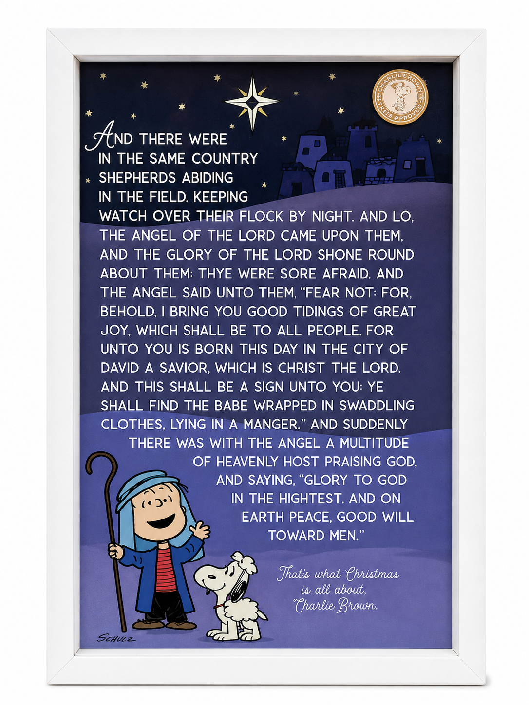 Hallmark Peanuts Linus Starry Night Shadowbox Framed Wall Art
