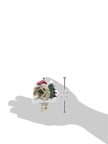 Pekingese Ornament with Unique "Dangling Legs" Hand Painted and Easily Personalized Christmas Ornament