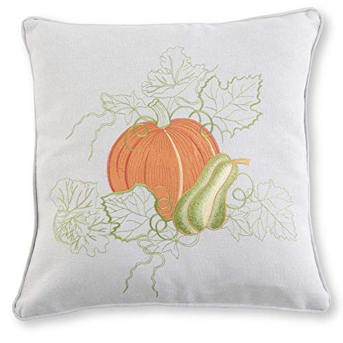 Pumpkin & Gourd Embroidered Pillow