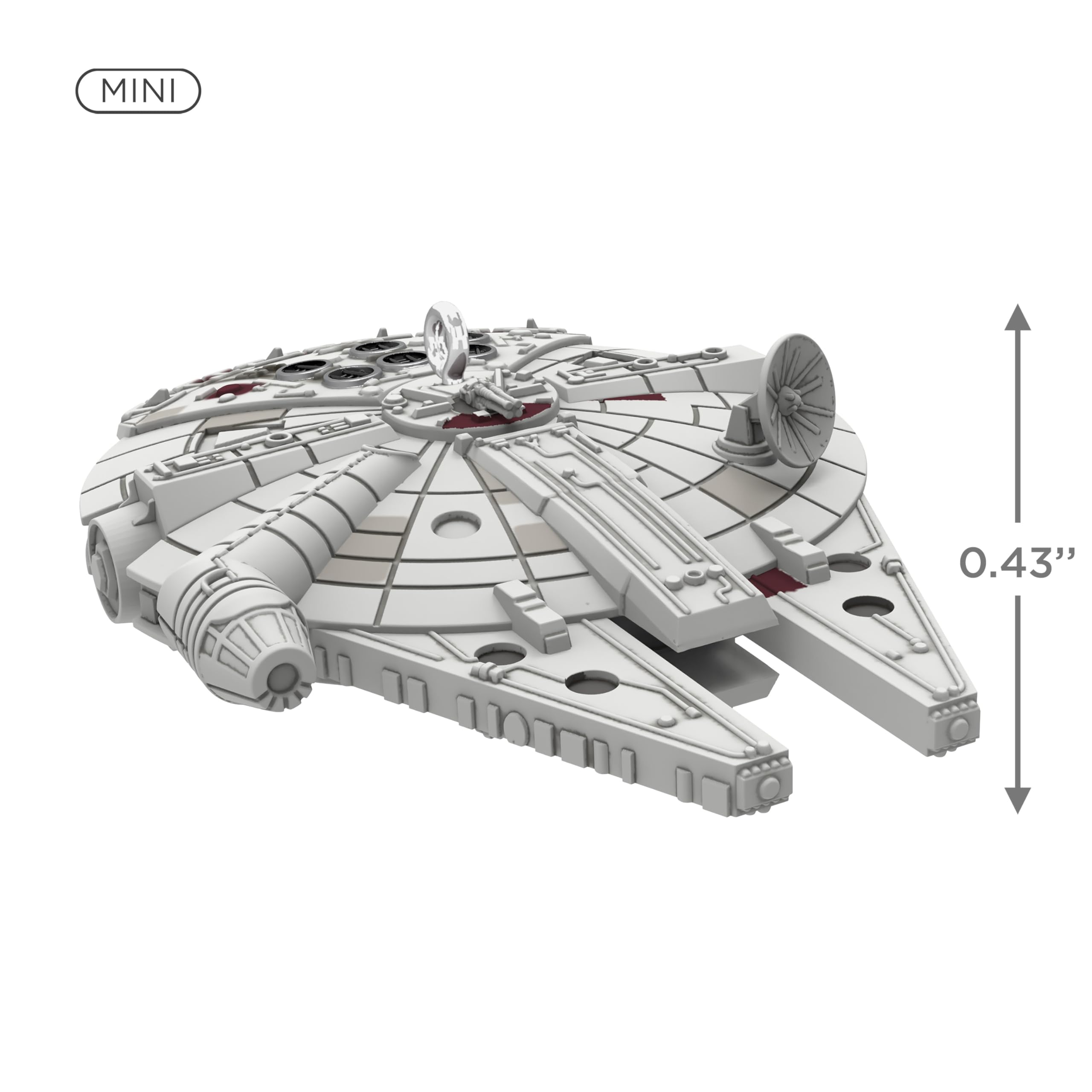 Hallmark Keepsake 0.43" Mini Christmas Ornament 2024, Star Wars Millennium Falcon, Gifts for Star Wars Fans