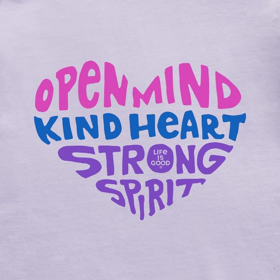 Extra Large Life is Good Women's V-Neck Crusher Lite T-Shirt (Open Mind Heart - Lilac Purple, X-Large)