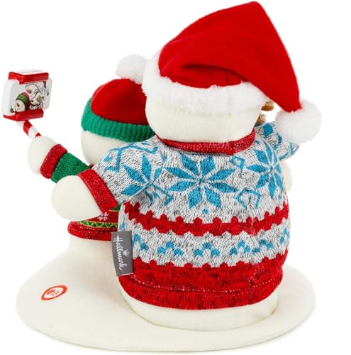 Hallmark Cozy Christmas Selfie Techno Snowman 2020 Singing Stuffed Animal with Light and Motion, 9.5"