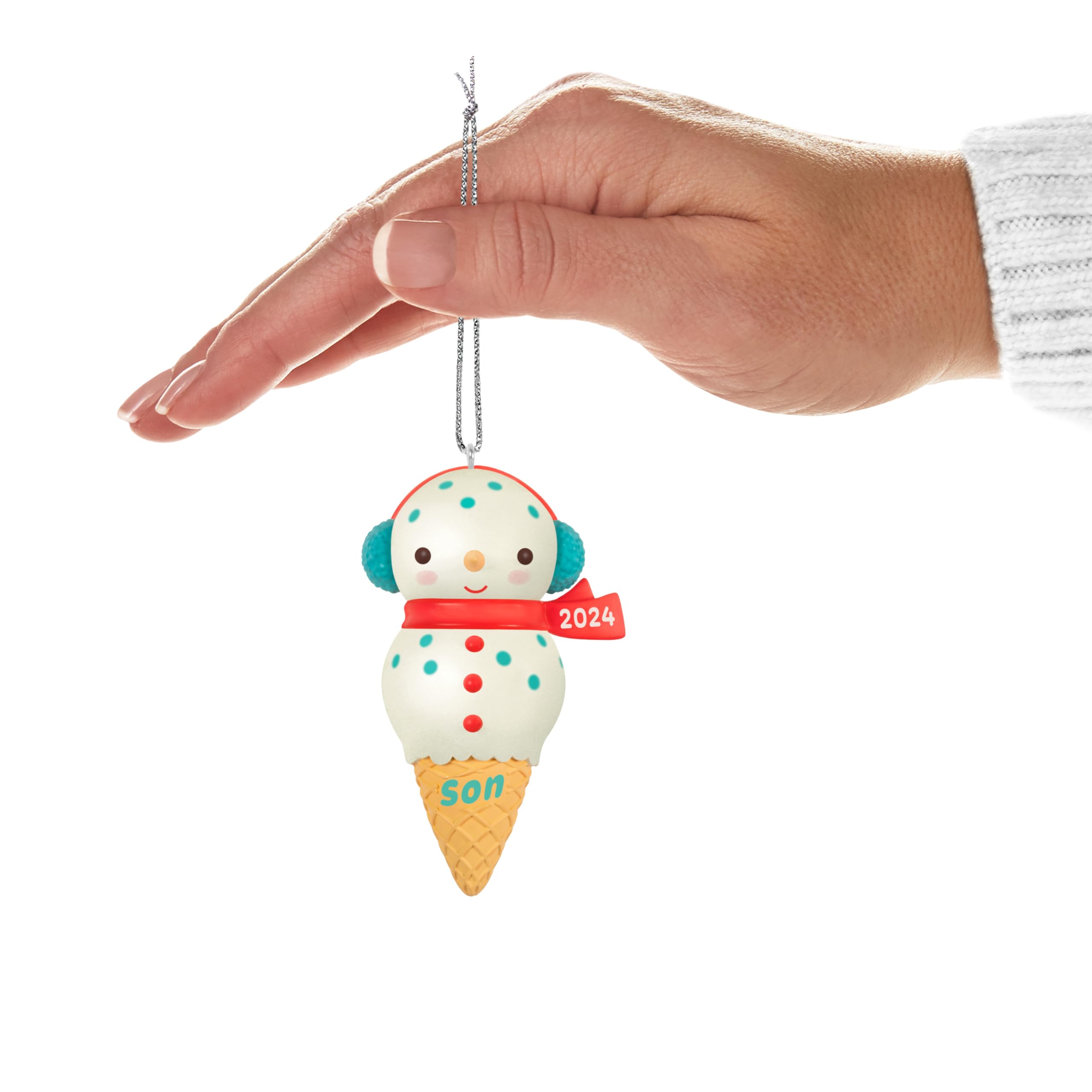Hallmark Keepsake Christmas Ornament 2024, Son Snowman Ice Cream Cone 2024, Family Gifts