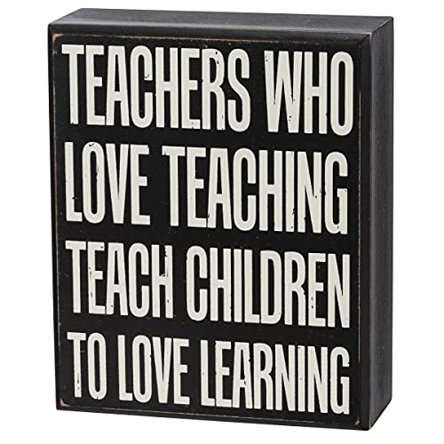 Primitives by Kathy Wake Up Teach Kids Be Awesome; Teachers Who Love Teaching Teach Children to Love Learning Home Décor Gift Set