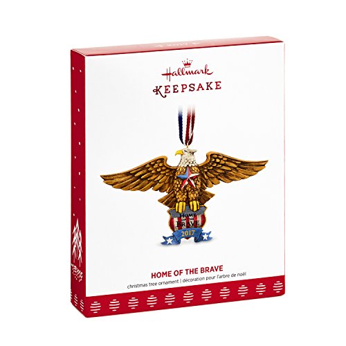 Hallmark Keepsake 2017 Home of the Brave Patriotic Folk Art Eagle Dated Christmas Ornament