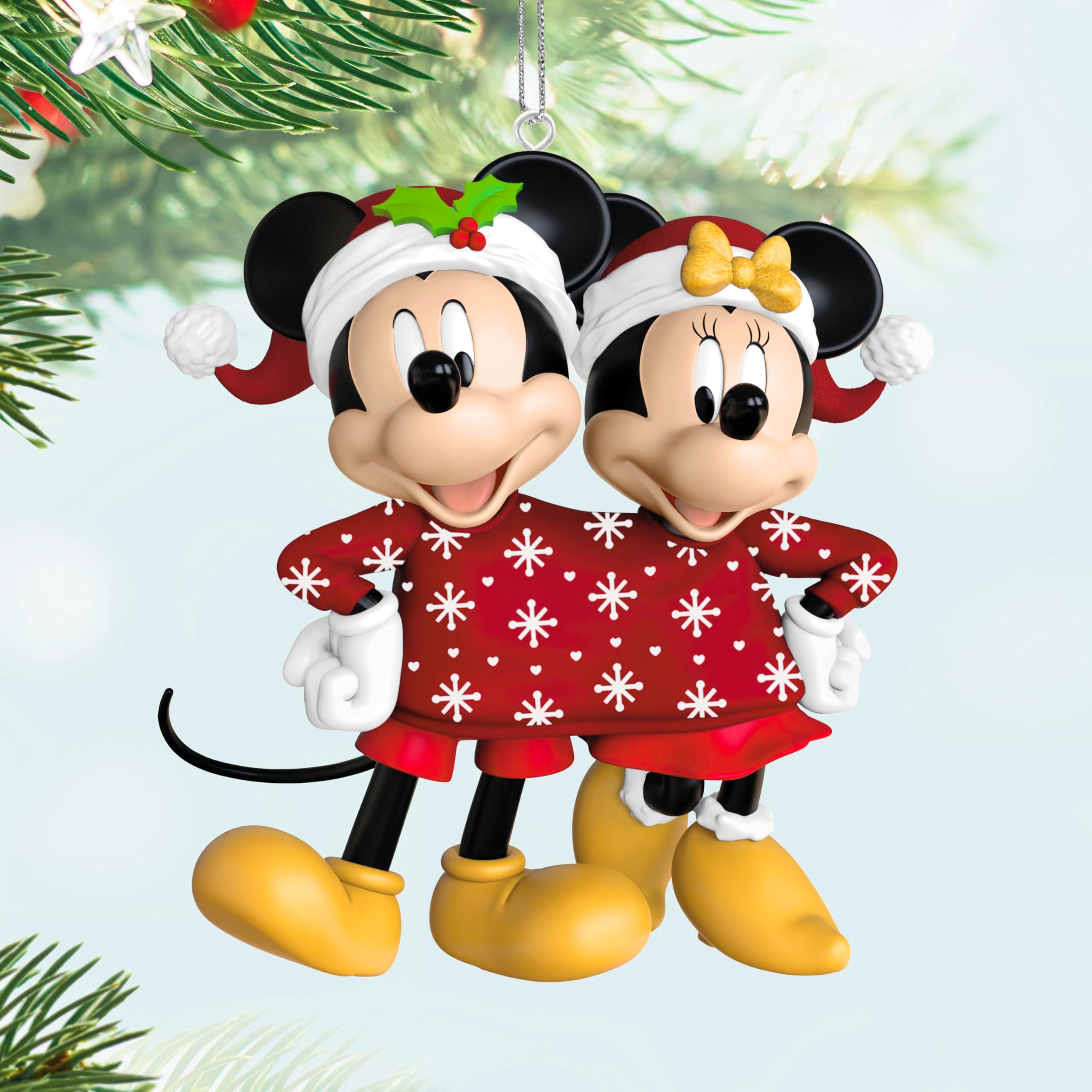 Sweater Sharing Sweethearts, Disney Mickey and Minnie, 2025 Hallmark Keepsake Christmas Ornament