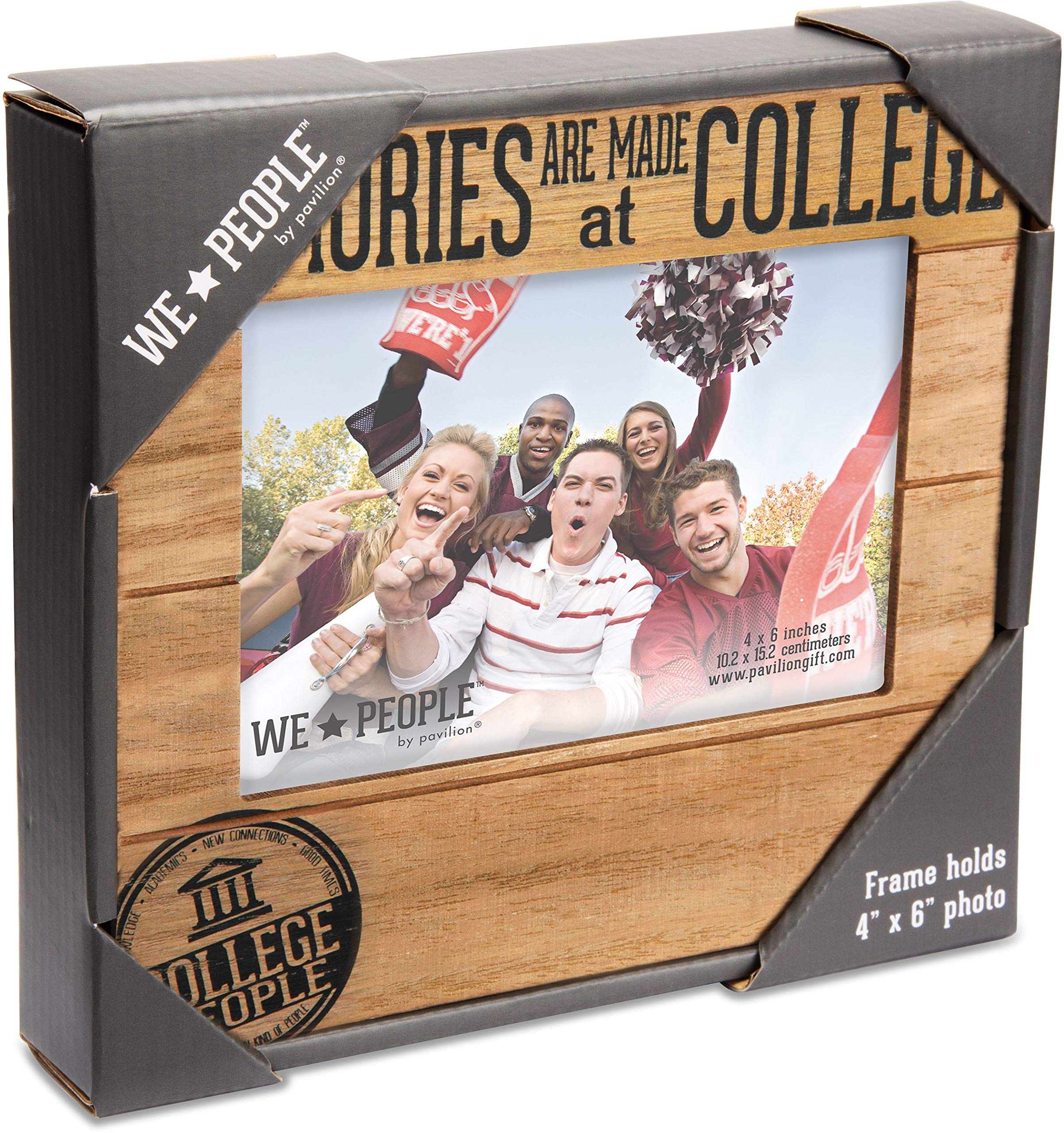 Pavilion Gift Company 4x6 Inch Self Standing Graduation Picture Frame Memories are Made College, 4x6, Brown