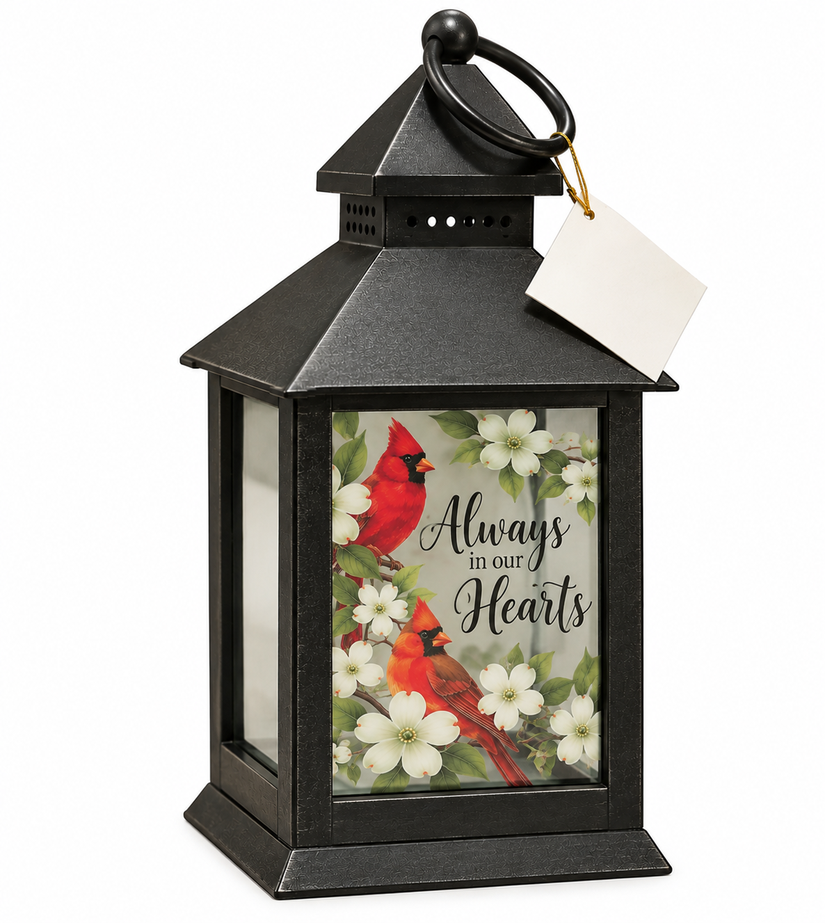Carson "Always in Our Hearts" Cardinal LED Mini Lantern - Tabletop & Hanging Decor