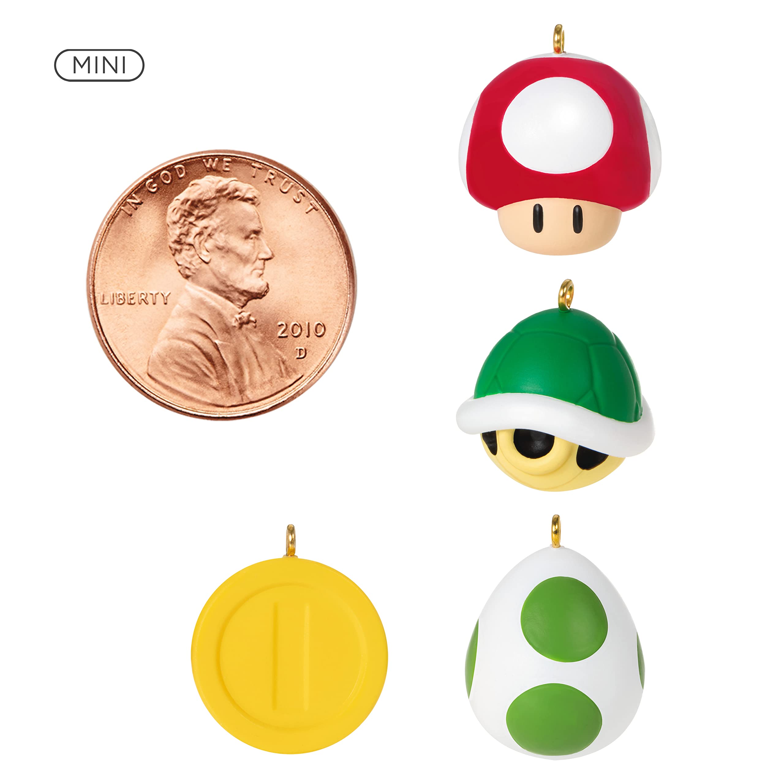 Hallmark Keepsake Miniature Christmas Ornament,Plastic, 2022, Nintendo Super Mario, Mini Set of 6