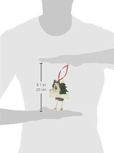 Siberian Husky Ornament with Unique "Dangling Legs" Hand Painted and Easily Personalized Christmas Ornament