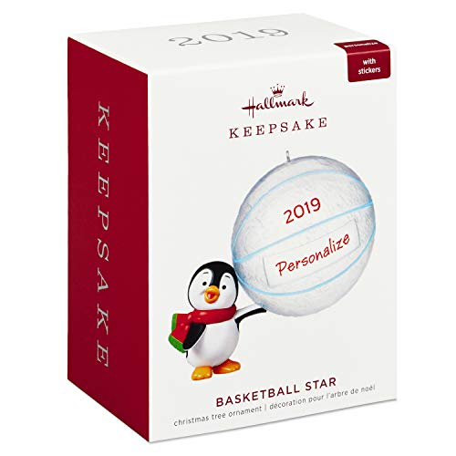 Hallmark Keepsake Christmas 2019 Year Dated Basketball Star Penguin DIY Personalized Ornament,
