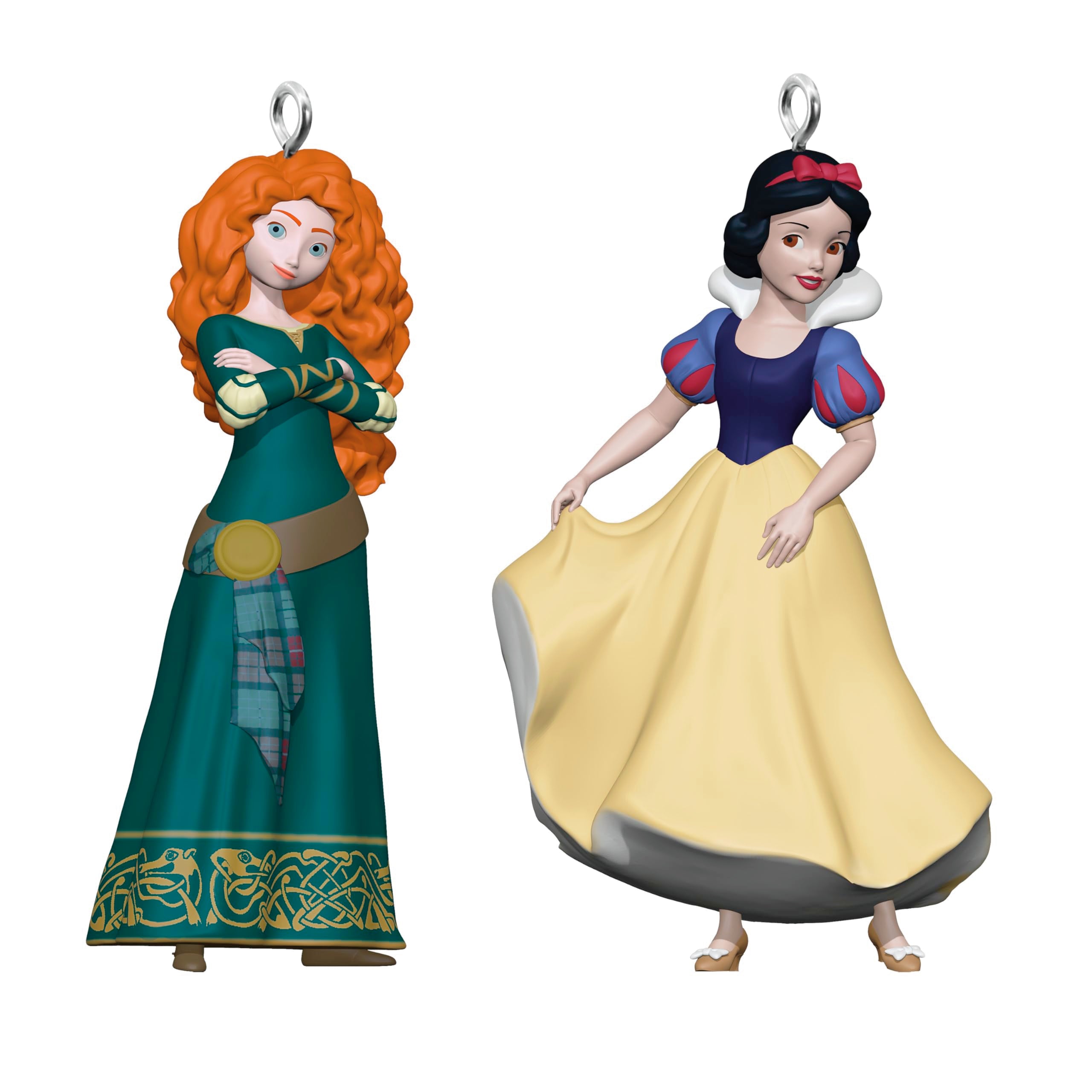 Hallmark Keepsake Disney Princess Mini Christmas Ornaments 2024, Merida and Snow White, Set of 2