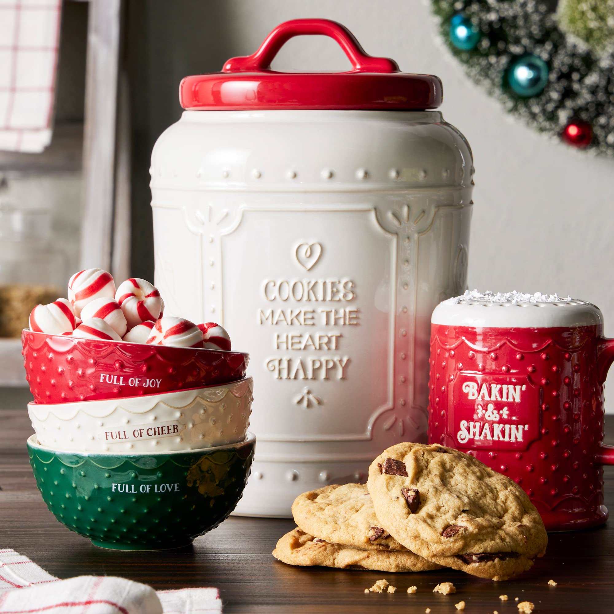 Happy Heart Ceramic Cookie Jar