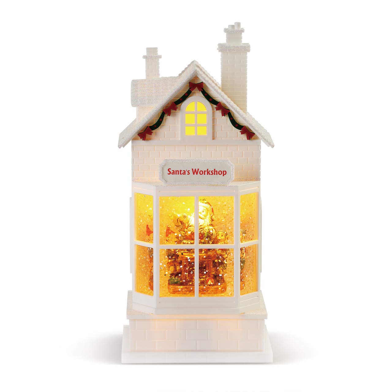DEMDACO Lit Store Scene Winter White 11 x 5 Acrylic Holiday Musical Lantern Figurine