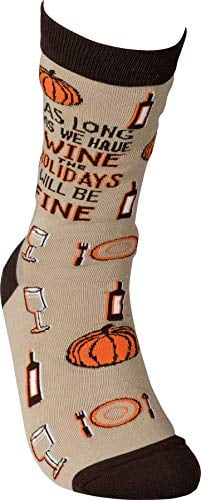 Primitives by Kathy "Wine for the Holidays" Novelty Socks