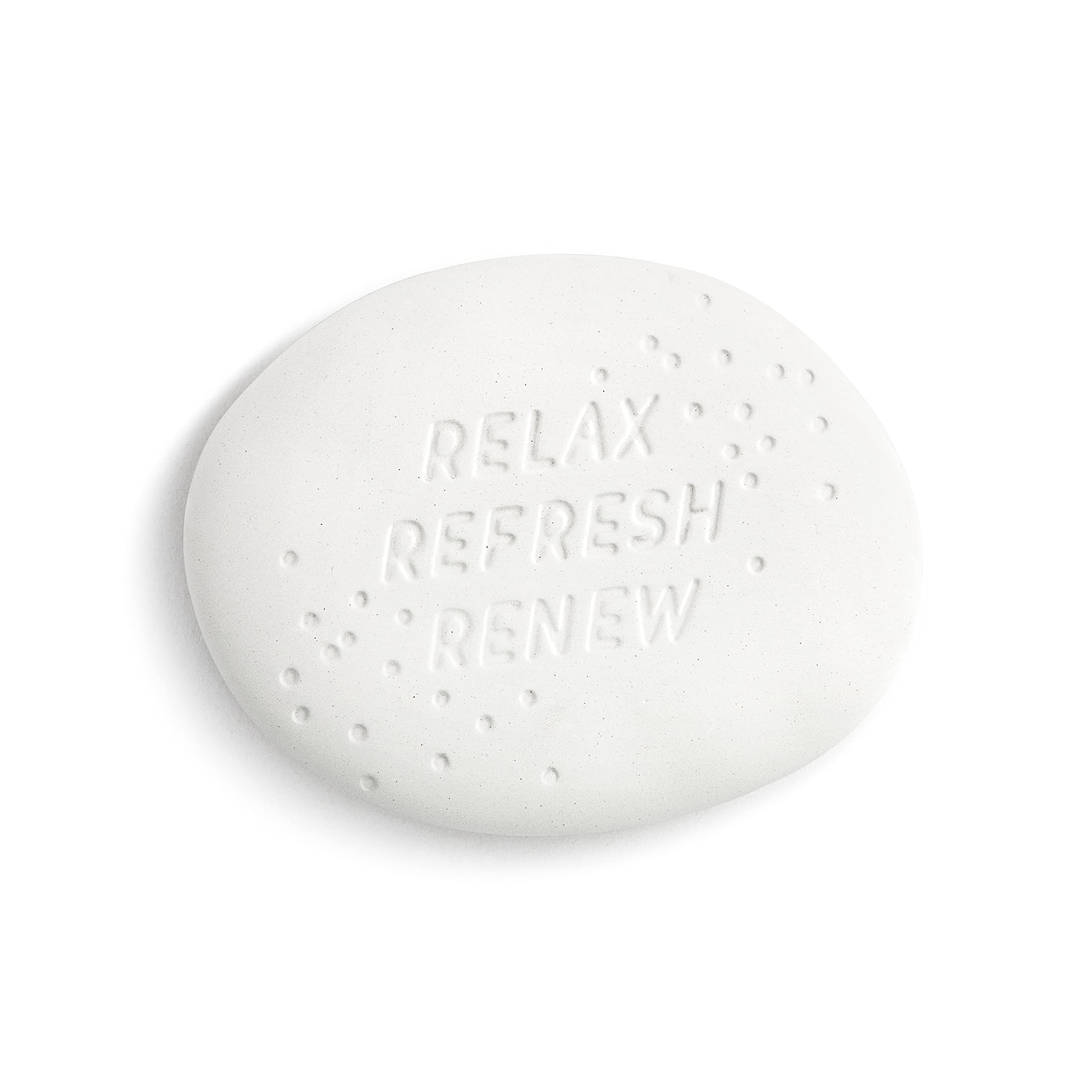 Demdaco Relax Refresh Renew White 3.5 x 3 Earthenware Aroma Diffuser Stone