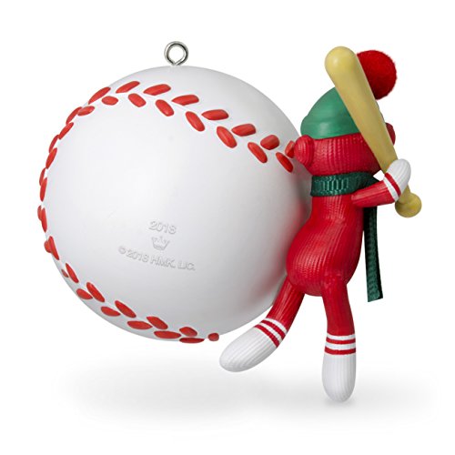 Hallmark Keepsake Personalized Christmas Ornament 2018 Year Dated, Baseball Star Sock Monkey