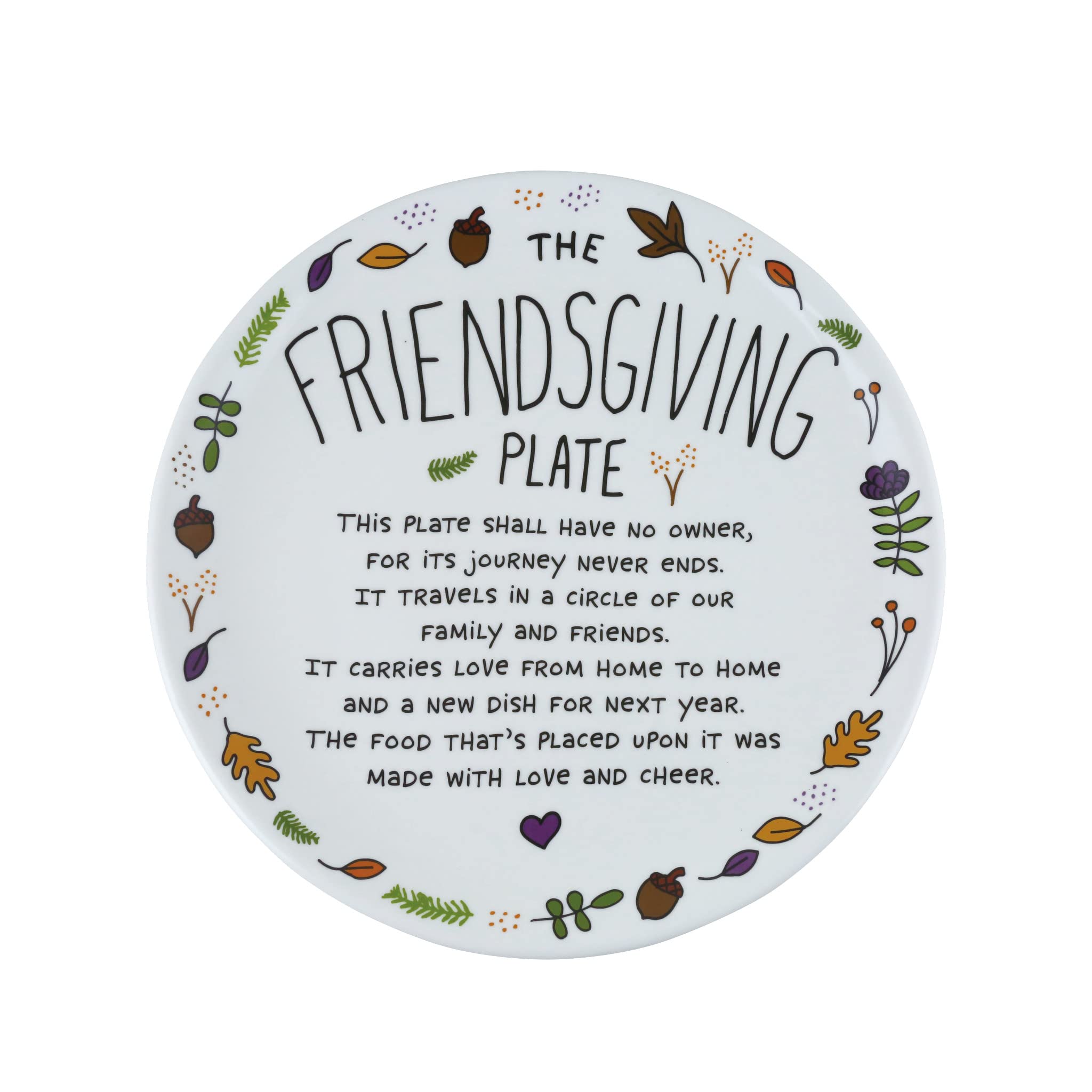 Enesco Our Name is Mud Thanksgiving Friendsgiving Dinner Plate, 11 Inch, Multicolor