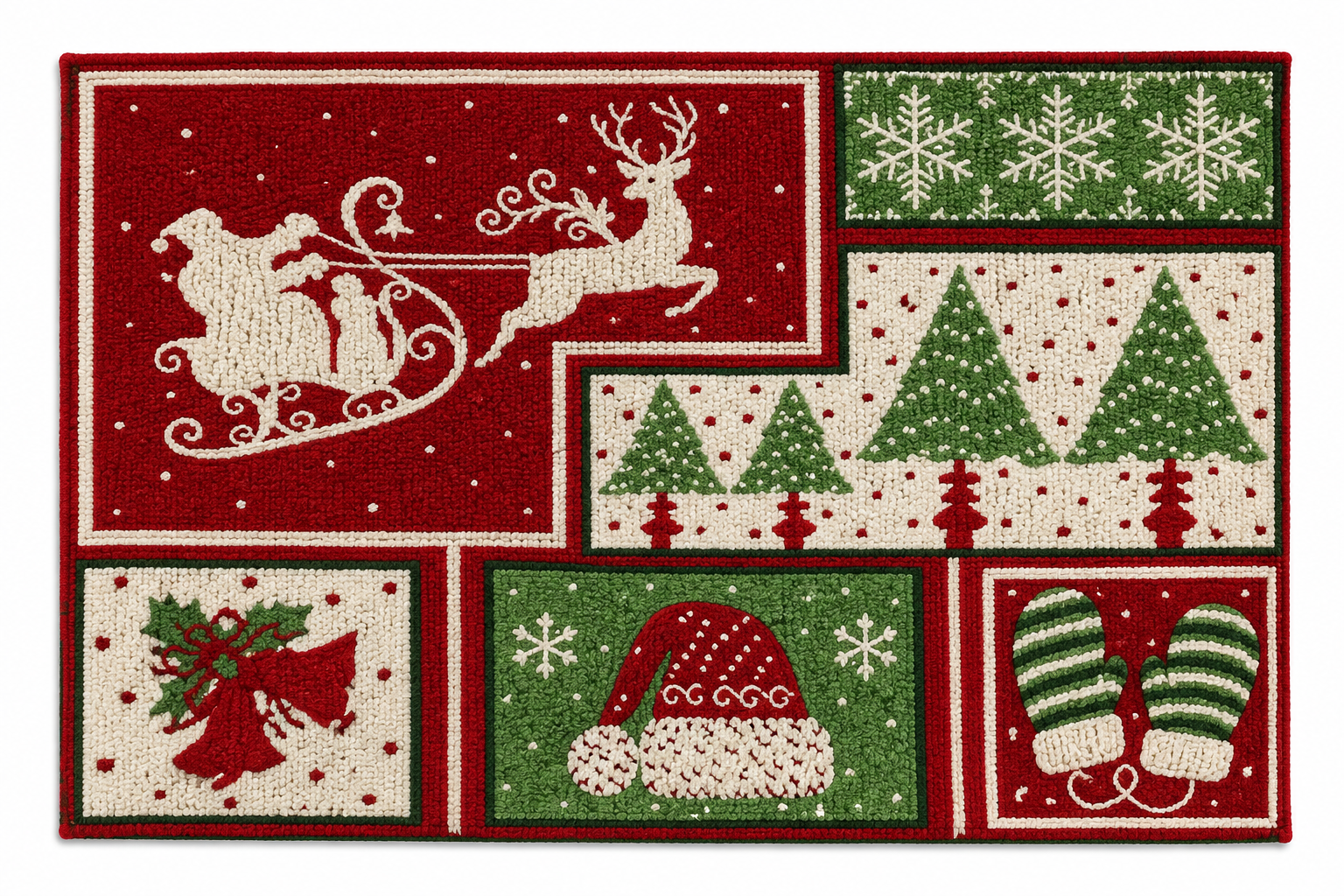 Santa Sleigh Patchwork Nidico Tapestry Placemat