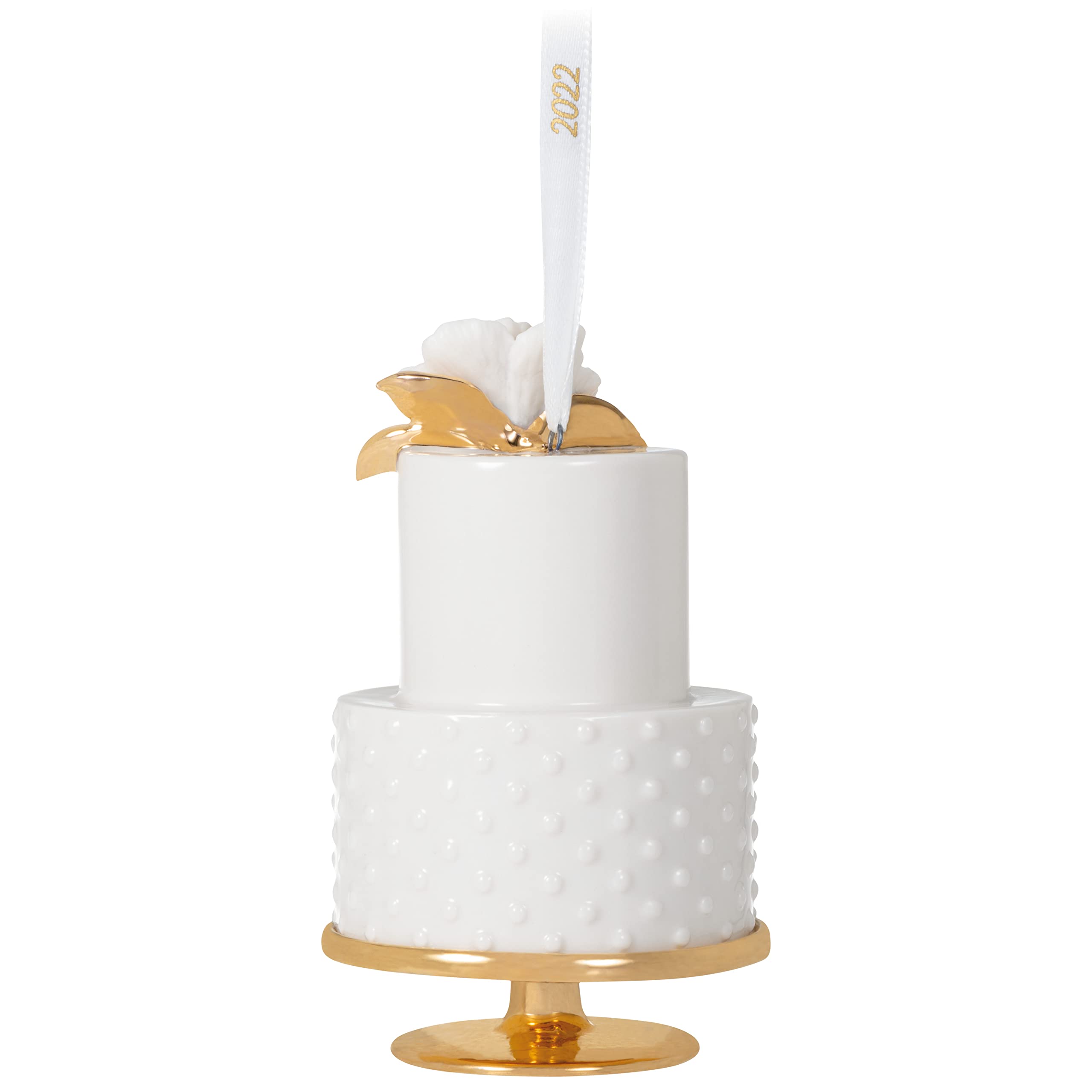 Hallmark Keepsake Christmas Ornament 2022, A Sweet Beginning Wedding Cake, Porcelain