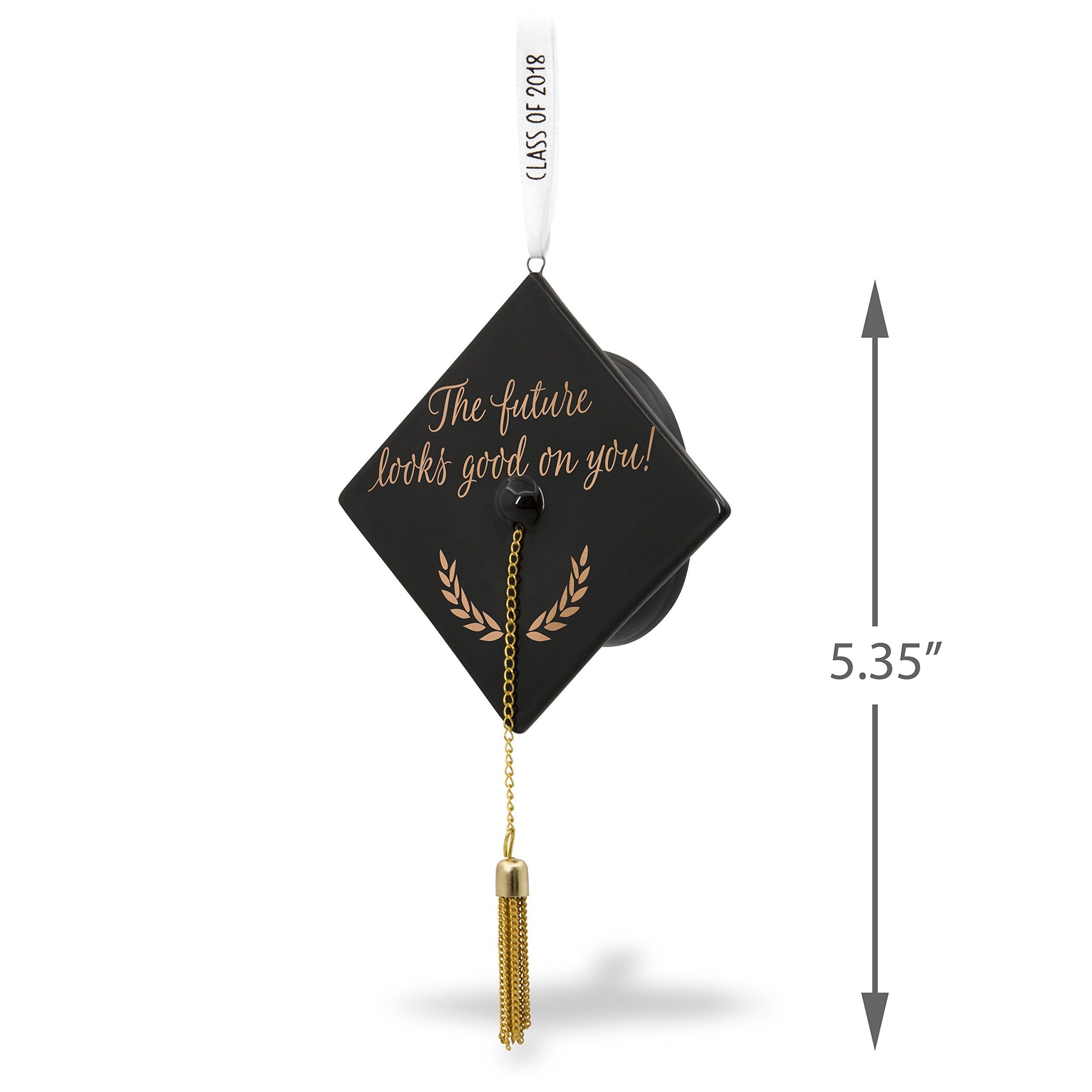 Hallmark Keepsake Christmas Ornament 2018 Graduation Gift Congrats Grad Cap Year Dated Porcelain and Metal