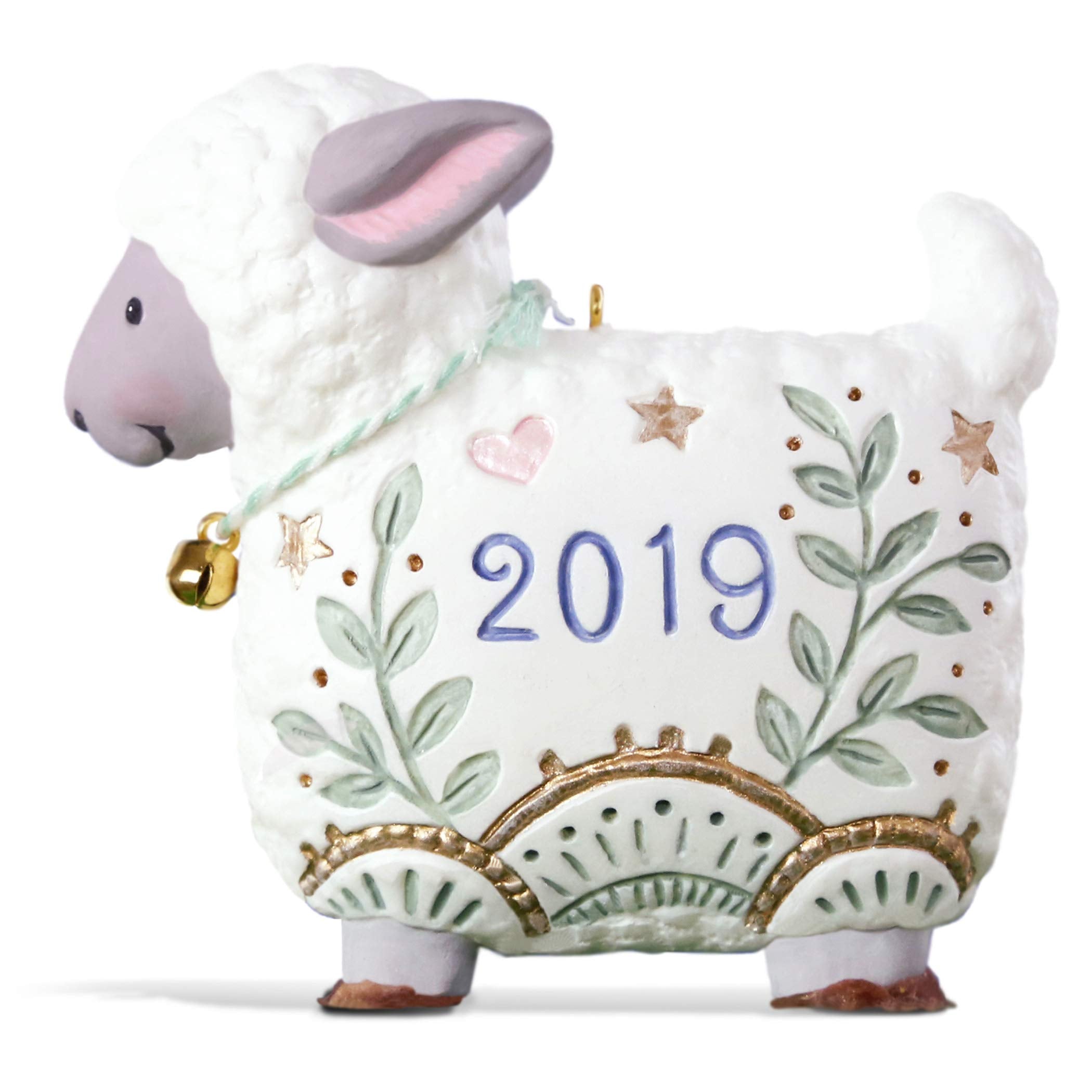 Hallmark Keepsake Christmas Ornament 2019 Year Dated Love Your Spirit, Godchild Lamb, New Baby Baptism Gift Porcelain,