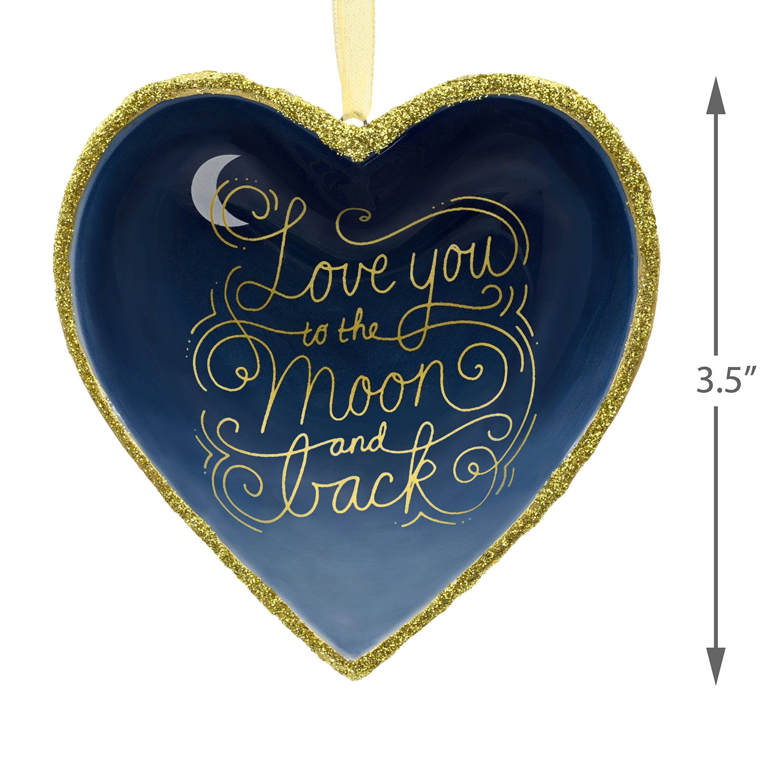 Hallmark Signature Christmas Ornament Love You to The Moon and Back Porcelain Heart