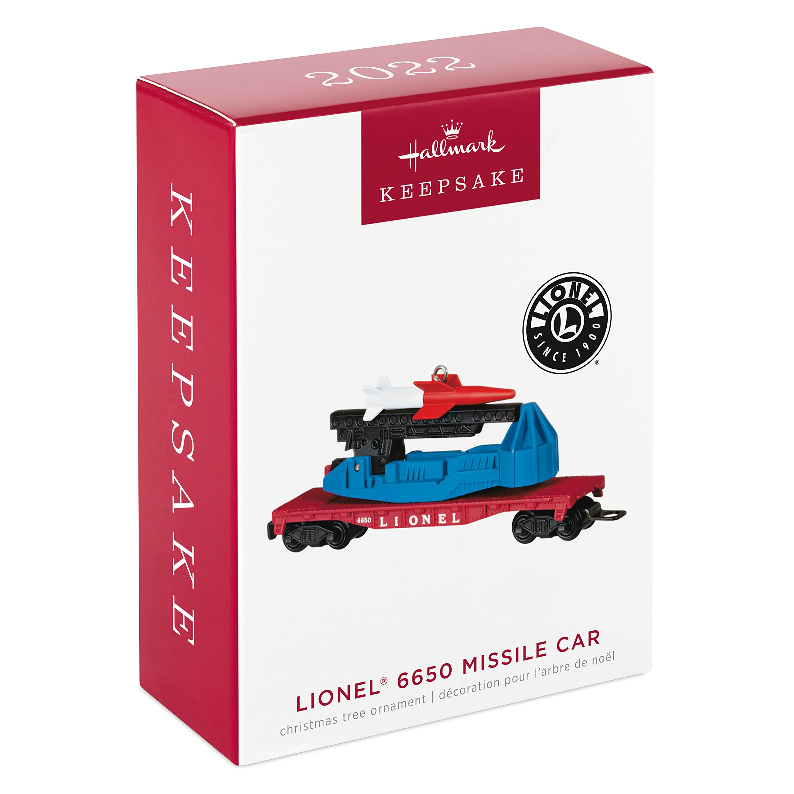 Hallmark Keepsake Christmas Ornament 2022, Lionel 6650 Missile Car, Metal Train Ornament