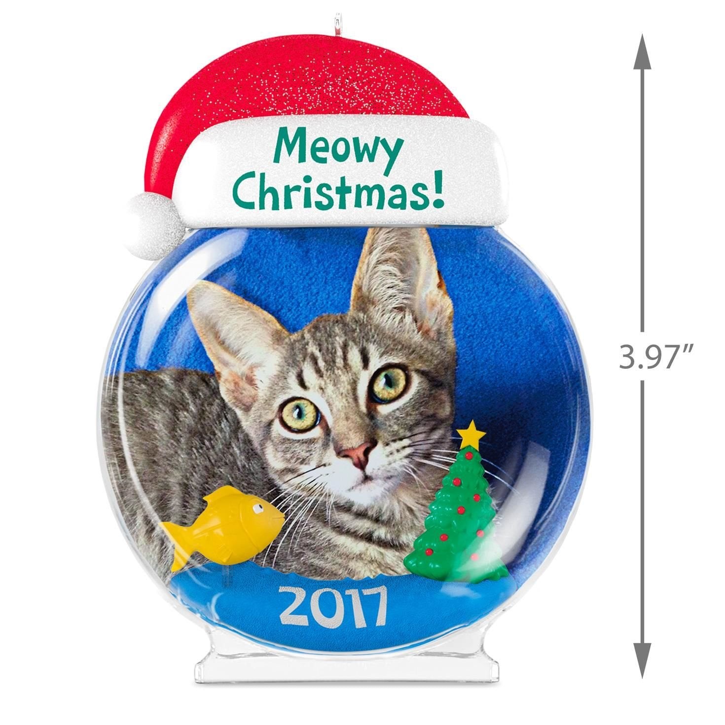 Hallmark Keepsake 2017 Meowy Christmas! Cat Picture Frame Dated Christmas Ornament