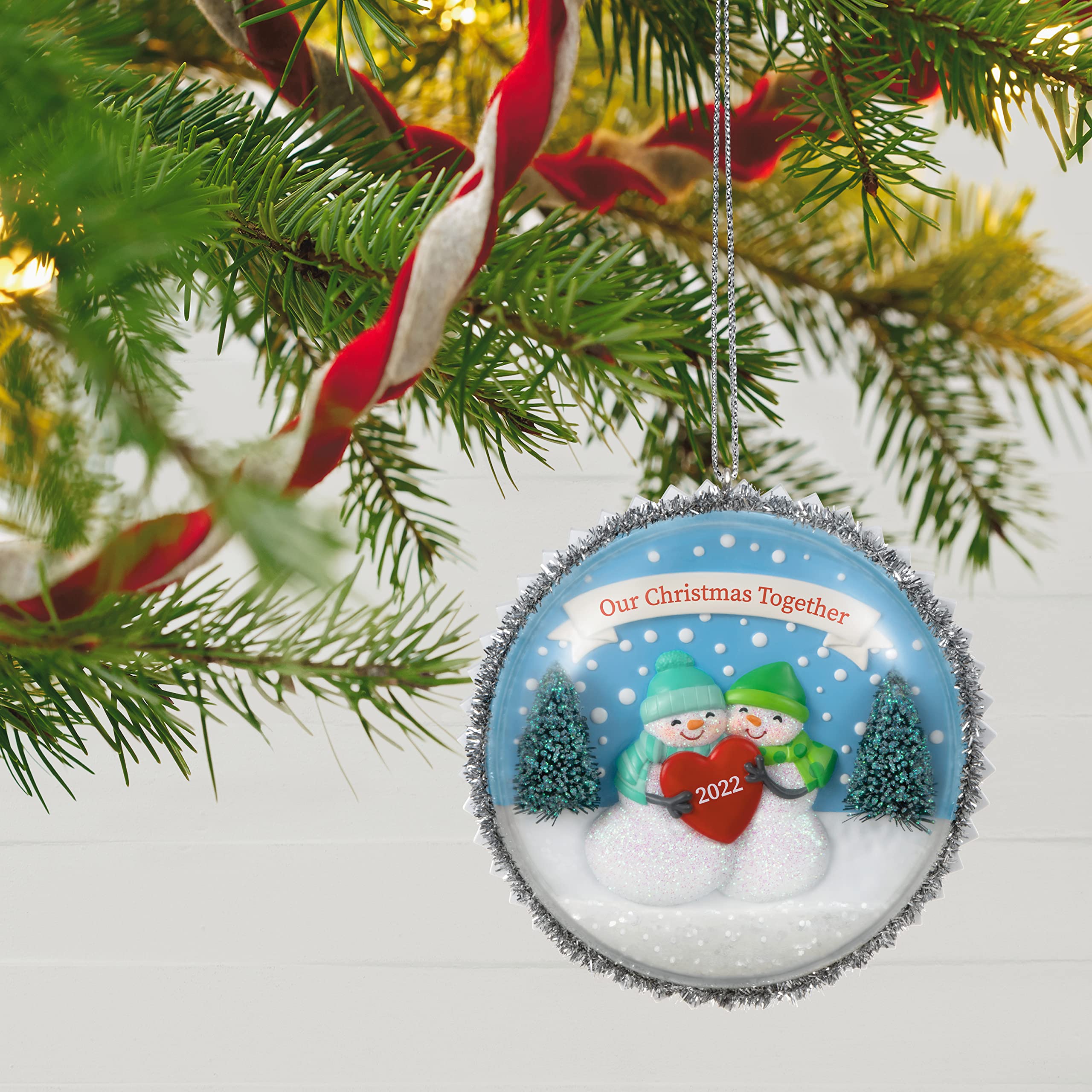 Hallmark Keepsake Plastic Christmas Ornament 2022 Year-Dated, Our Christmas Together Snowmen