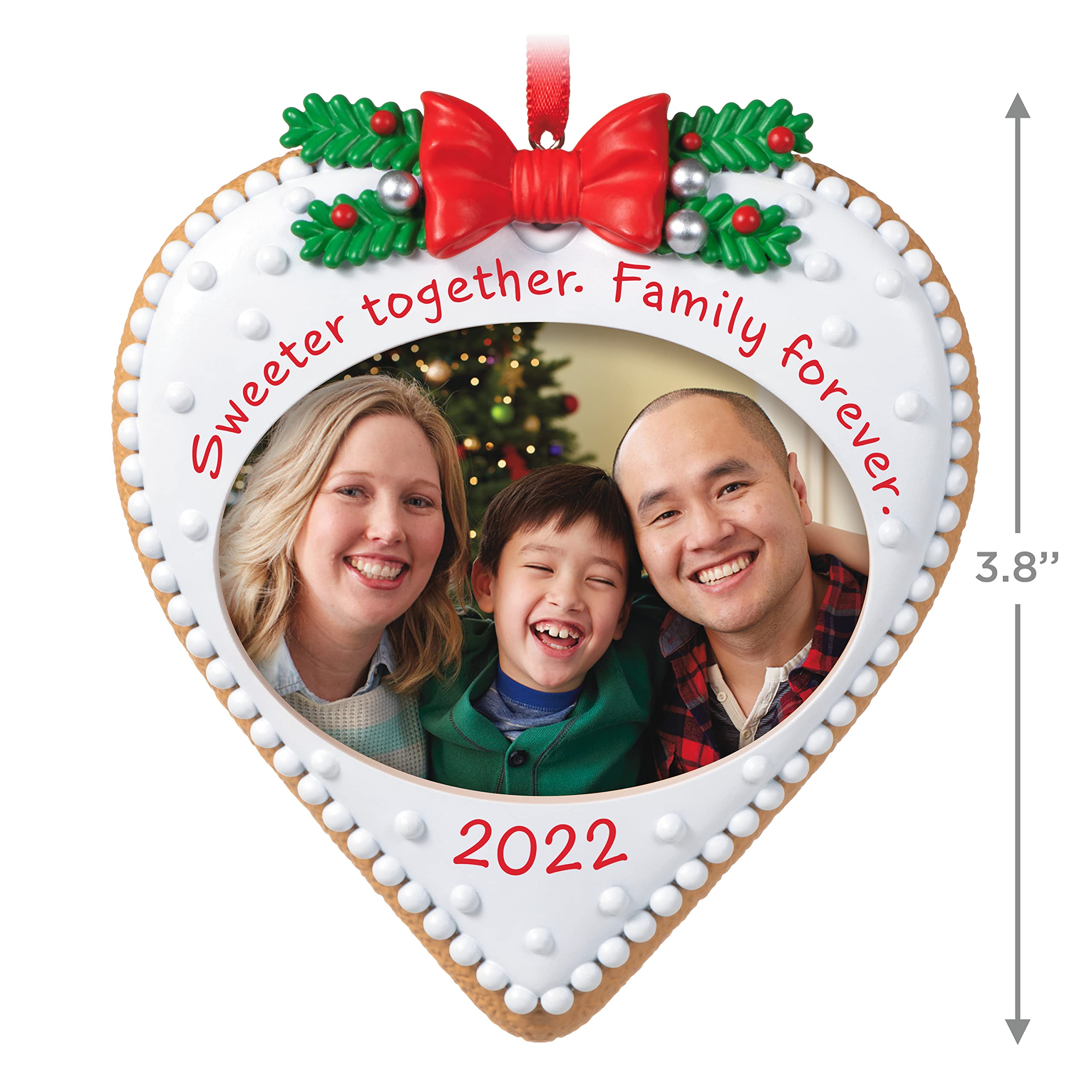 Hallmark Keepsake Christmas Ornament 2022 Year-Dated, Family Forever Cookie Photo Frame,Plastic