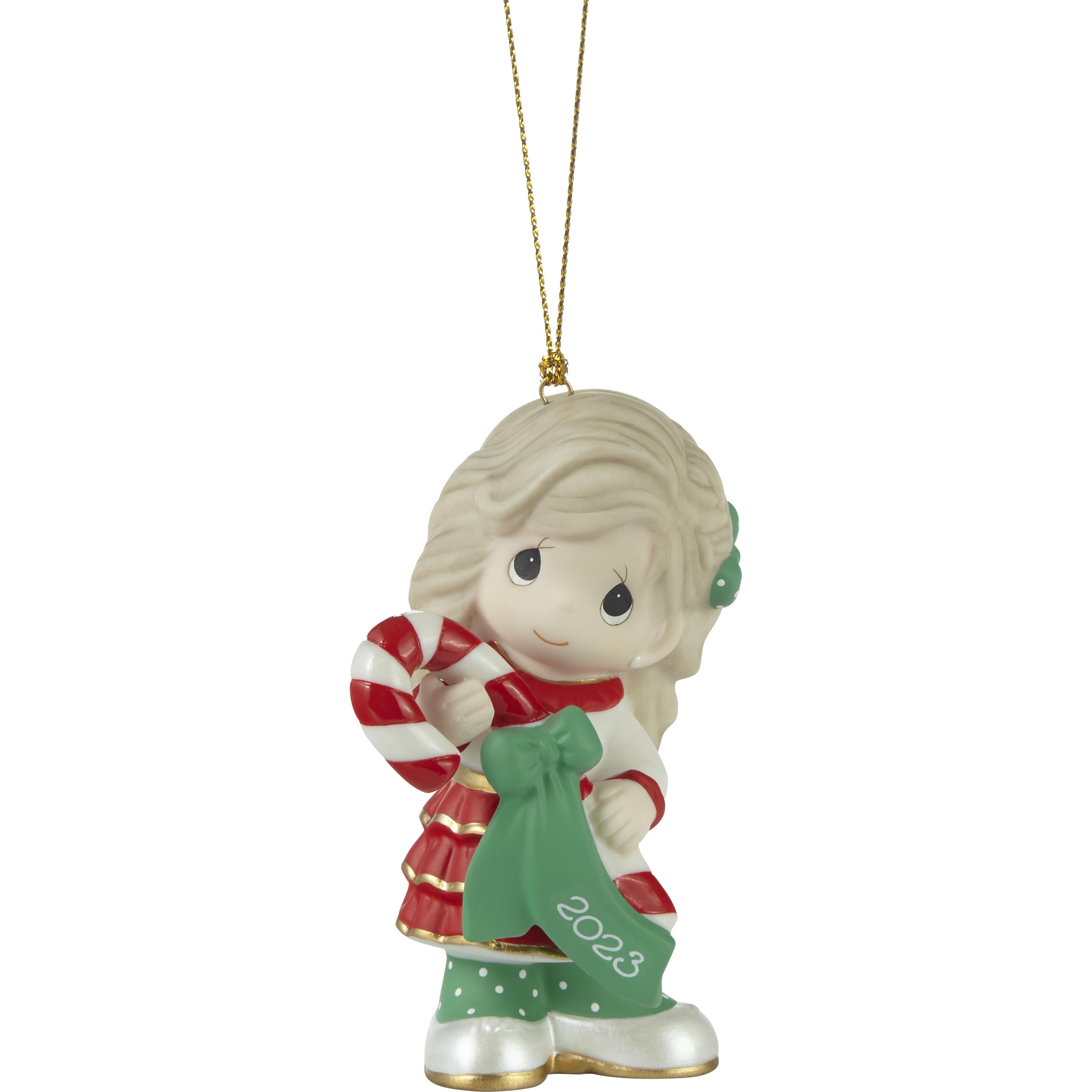 Precious Moments 231002 Sweet Christmas Wishes 2023 Dated Girl Bisque Porcelain Ornament