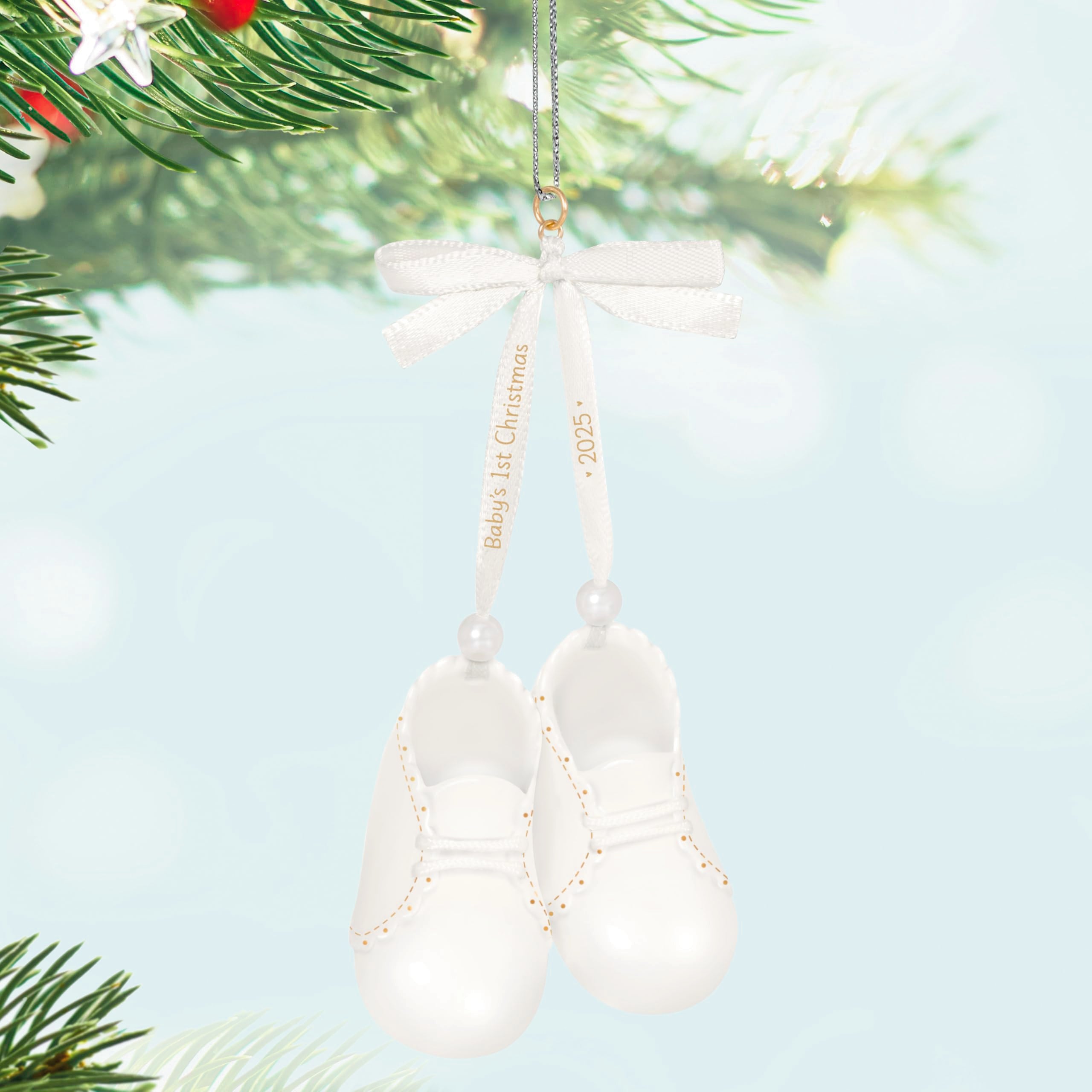 Hallmark Keepsake Christmas Ornament 2025, Baby's 1st Christmas Baby Booties 2025, Porcelain