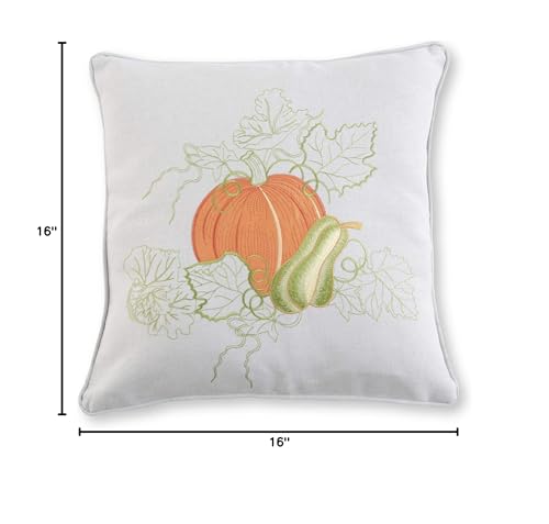 Pumpkin & Gourd Embroidered Pillow