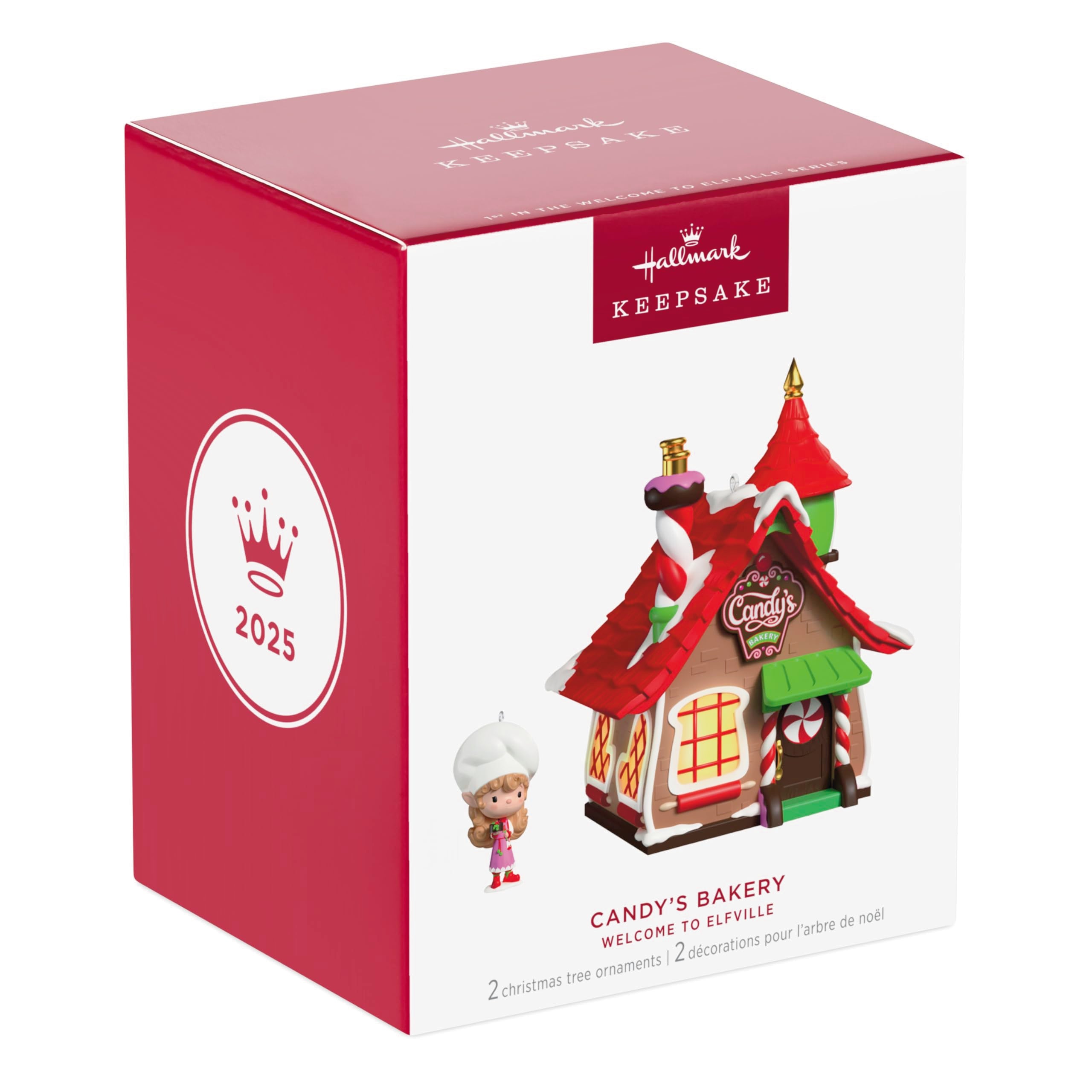Candy's Bakery Welcome to Elfville 2025 Hallmark Keepsake Ornament, Set of Two