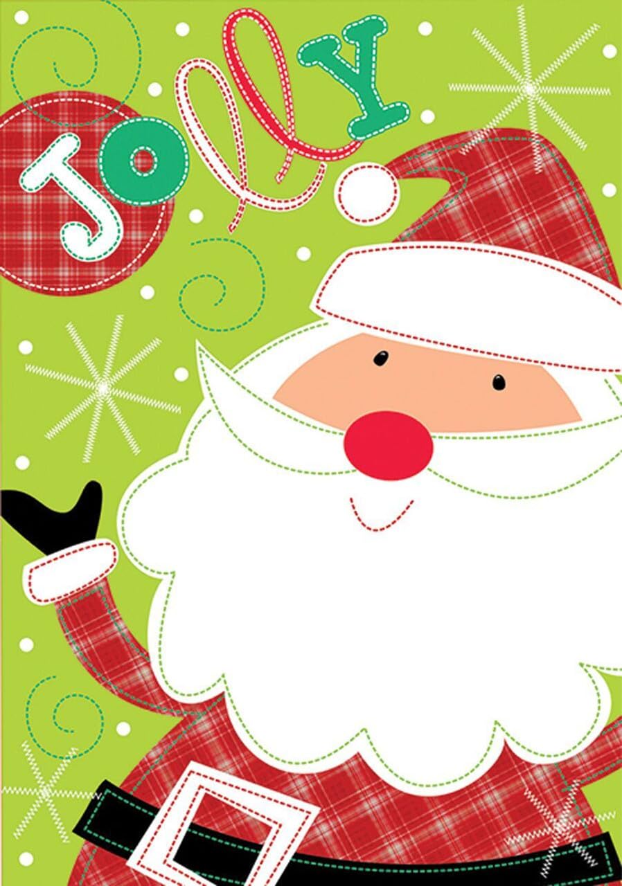Briarwood Lane 12.5" x 18" Premium Appliqué Santa Claus "JOY" Christmas Garden Flag