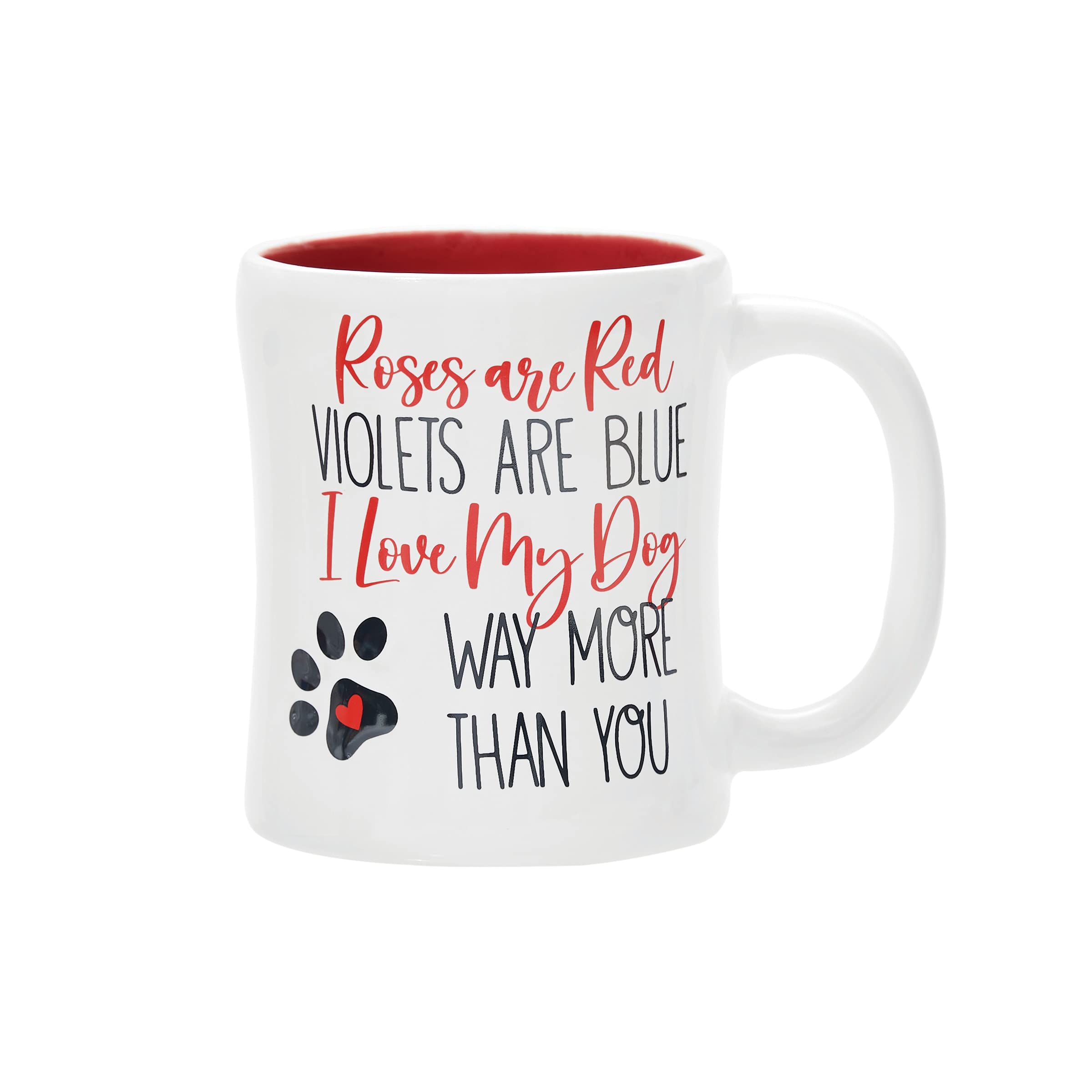 C&F Home Roses Are Red Violets Are Blue I Love My Dog Way More Than You 16 Oz Valentine's Day Mug Decor Decoration Red