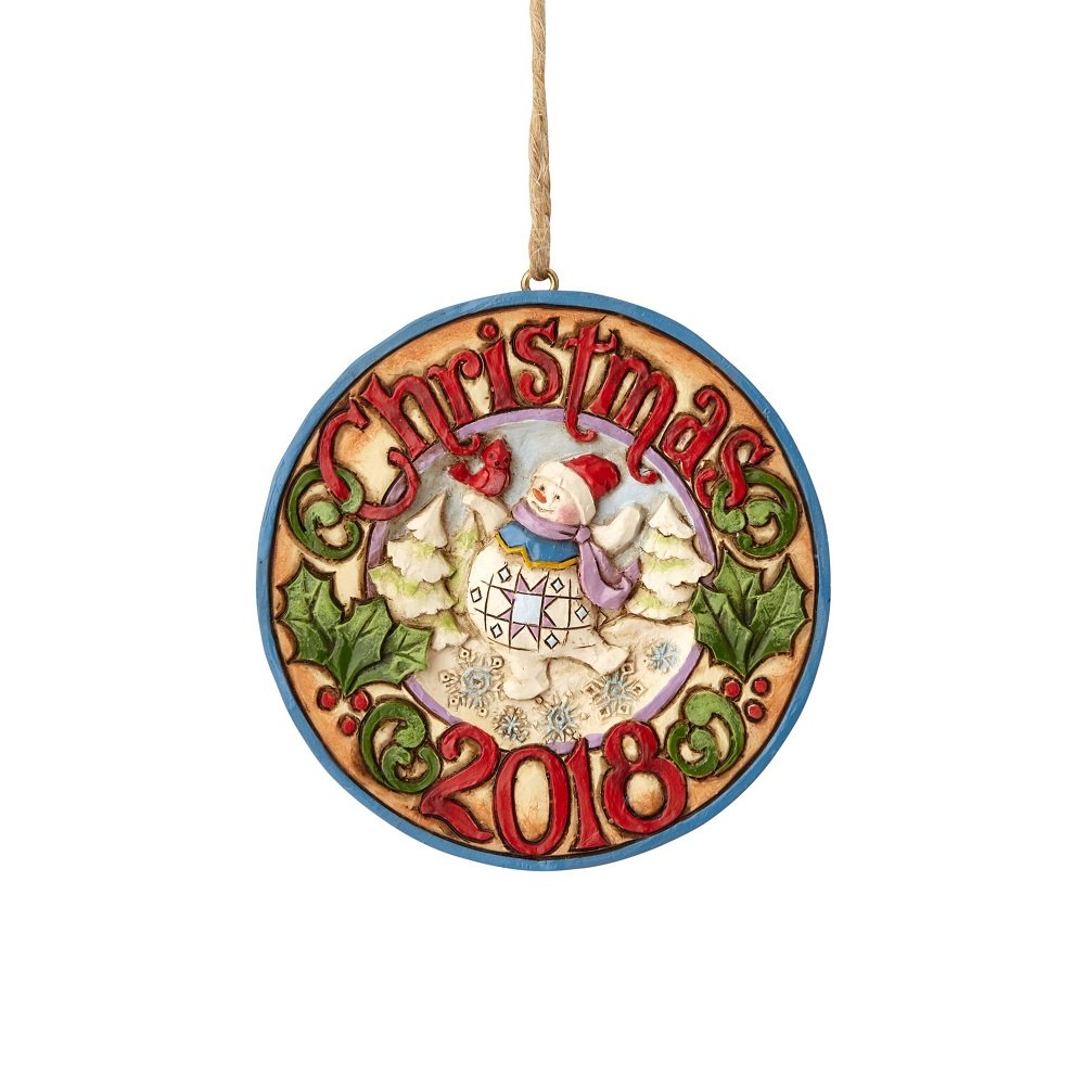 Enesco 6001500 Dated 2018 Snowman Ornament, Multicolor