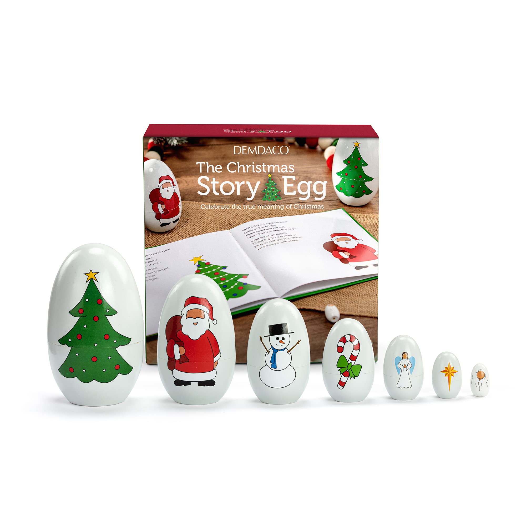 The Christmas Story 8.5 Inch Hardbook and Nested Story Eggs 9 Piece Set