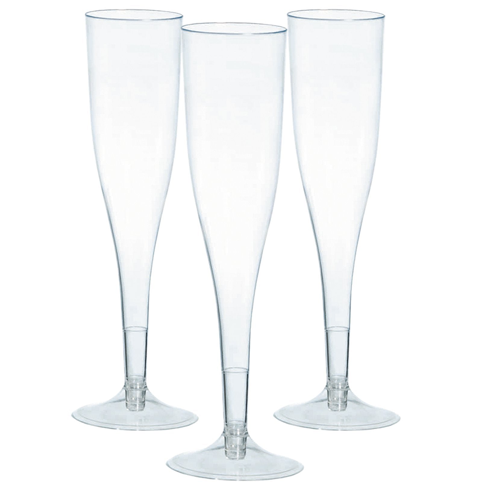 Elegant Plastic Clear Champagne Flutes - 5.5 oz. (Pack of 20) - Perfect for Weddings, Events and Celebrations