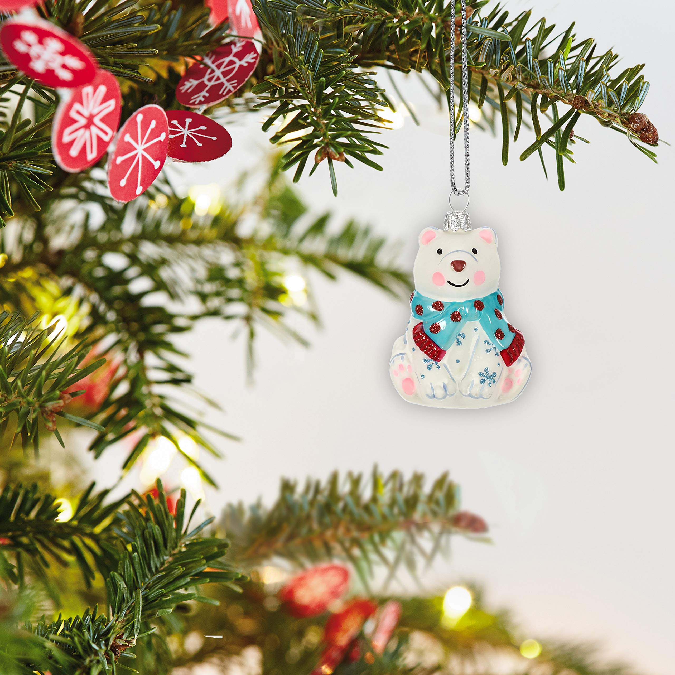 Hallmark Keepsake Mini Christmas Ornaments 2019 Year Dated, Arctic Friends Animals Miniature Blown Glass Ornament, Set of 4