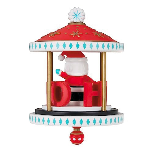 Hallmark Keepsake Christmas Ornament with Motion 2023, Santa-Go-Round, Ho Ho Ho Carousel